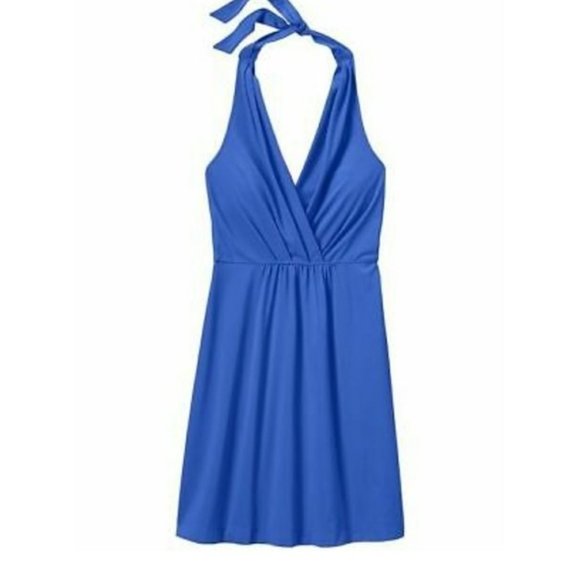 Athleta Dresses & Skirts - Athleta Go Anywhere Cerulean Blue Halter Dress Size 8P